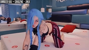 Amberzinha Cosplay Seksi Sebagai Jinx Dari League Of Legends Bareng Qrozne [free Cut]